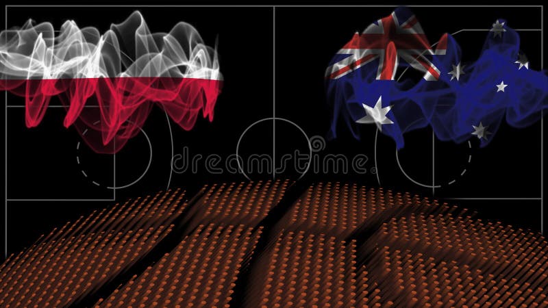 Poland Vs Australia Basketball, Smoke Flag Stock Illustration