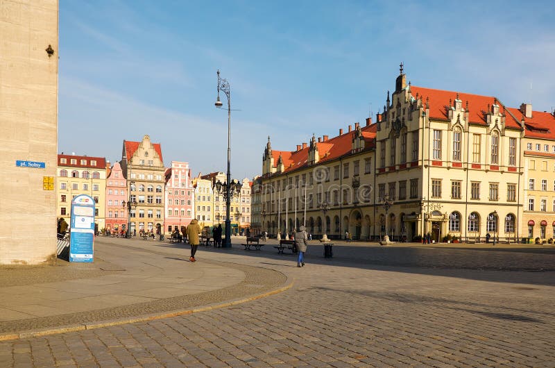 Poland. Wroclaw Houses and Streets of the City of Wroclaw. February 20 ...