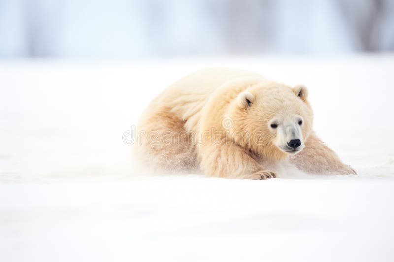 Polar Bear Sliding Down an Icy Slope Stock Photo Image of wildlife