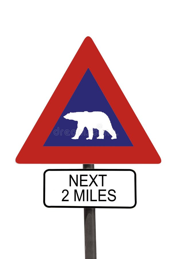 polar roadsignvarning för björn arkivfoton polar roadsignvarning för björn arkivfoton