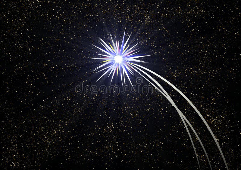 Shooting Wish Star with Tail and Star Field Stock Illustration -  Illustration of interstellar, shower: 46964000