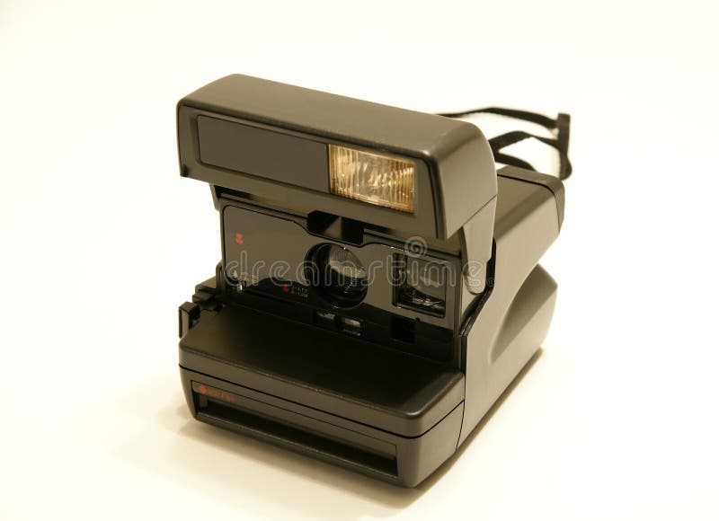 Vintage polaroid camera in white background. Body cam stock images, royalty-free photos and pictures