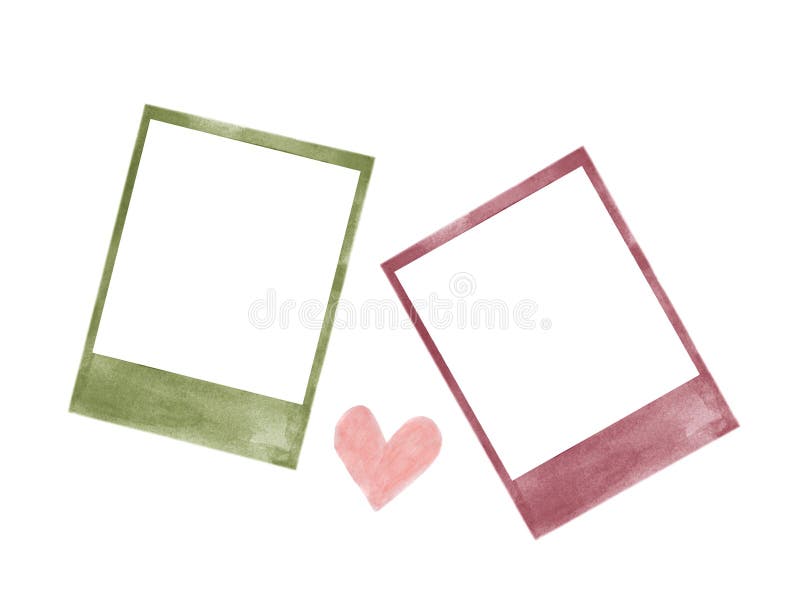 Polaroid fotografia obramia akwarelę odizolowywającą na bielu ilustracji Polaroid fotografia obramia akwarelę odizolowywającą na bielu ilustracji