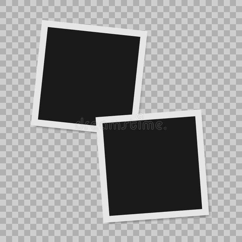 Polaroid granicy fotografii pusta realistyczna rama z przejrzystym cieniem na szkockiej kraty czerni bielu tle royalty ilustracja Polaroid granicy fotografii pusta realistyczna rama z przejrzystym cieniem na szkockiej kraty czerni bielu tle royalty ilustracja