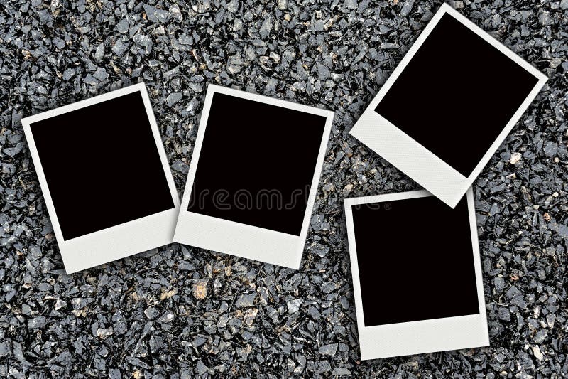 Polaroid στο υπόβαθρο σύστασης ασφάλτου στοκ φωτογραφία με δικαίωμα ελεύθερης χρήσης Polaroid στο υπόβαθρο σύστασης ασφάλτου στοκ φωτογραφία με δικαίωμα ελεύθερης χρήσης
