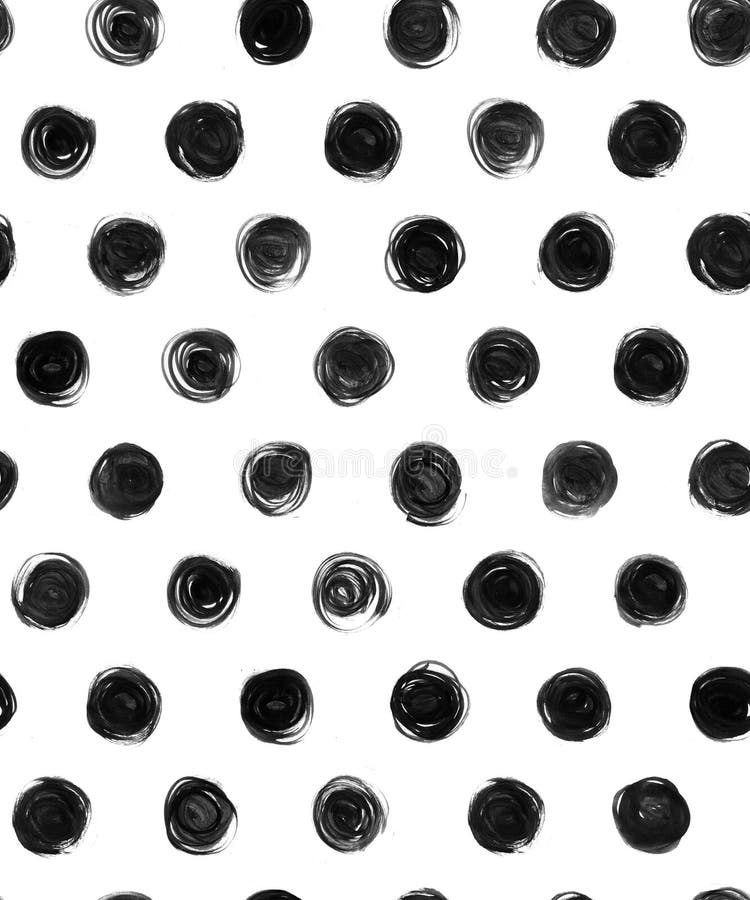 Polca preto e branco Dot Seamless Pattern Paint. Ilustração preto e branco do sumário de Dot Seamless Pattern Paint Stain da polca