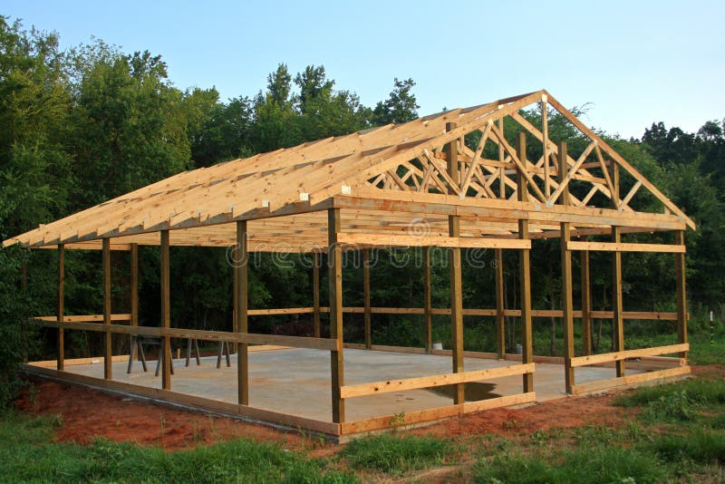 Pole Barn stock photo. Image of wooden, construction, wood 