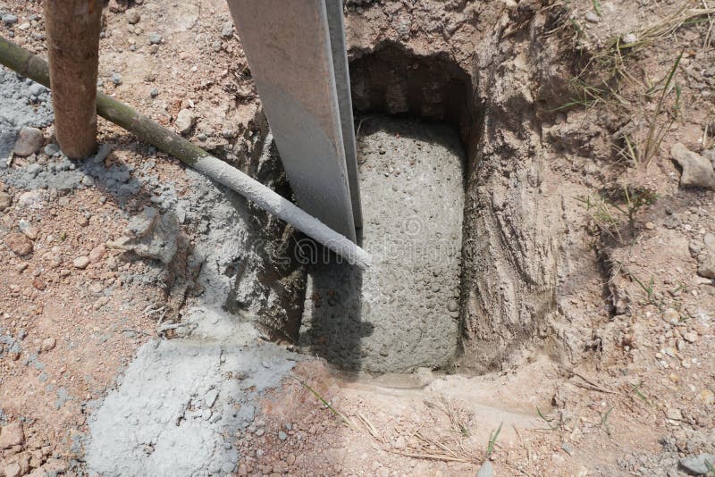 Concrete Footings and I Beam Concrete Pile for Fences that are