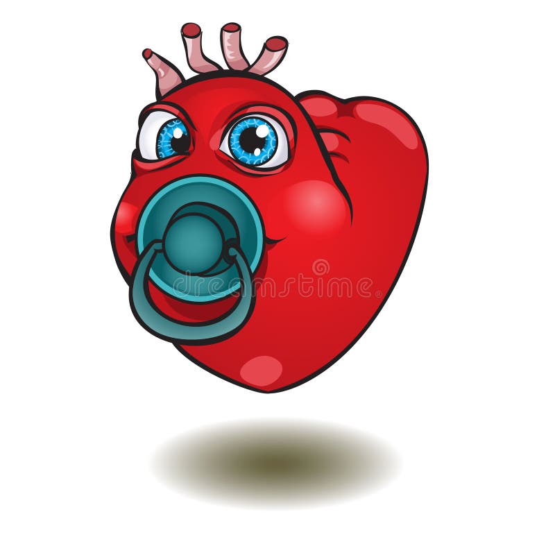 Polegar do smiley acima do coração ilustração do vetor Polegar do smiley acima do coração ilustração do vetor