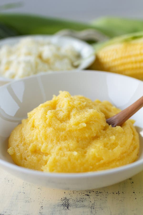 Polenta, an Italian porridge made from cornmeal