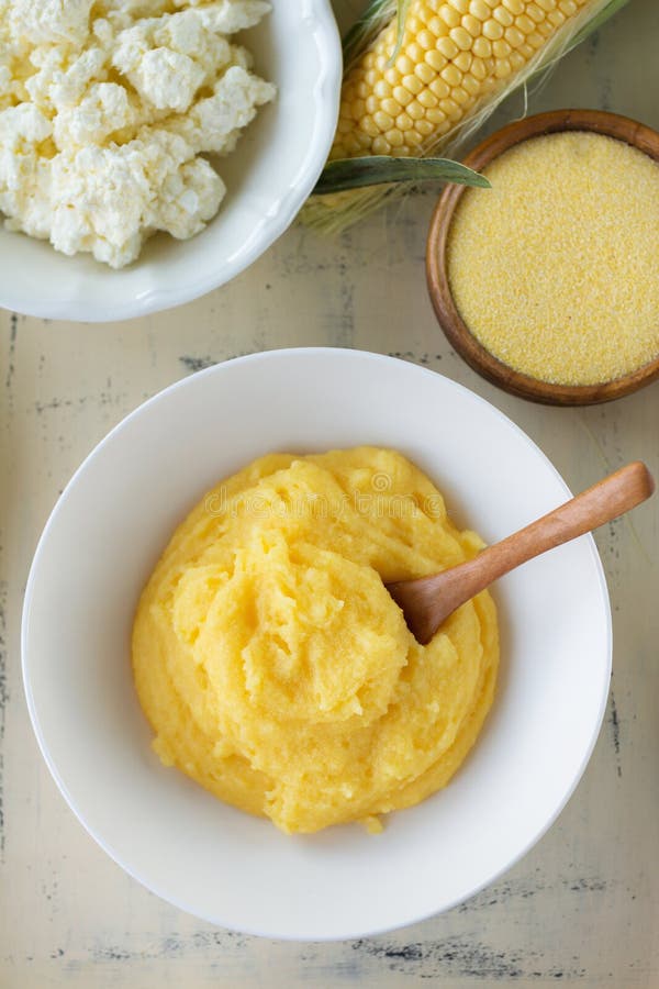 Polenta, an Italian porridge made from cornmeal