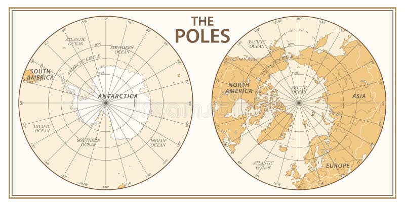 North South Pole Map Stock Illustrations – 2,197 North South Pole Map ...