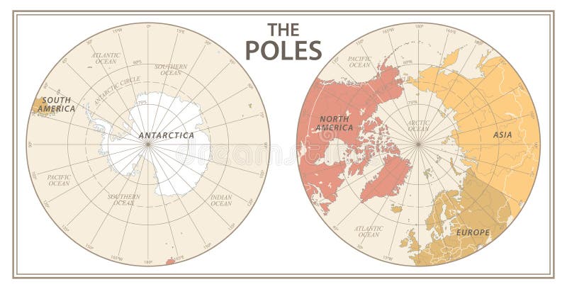 North South Pole Map Stock Illustrations – 2,197 North South Pole Map ...