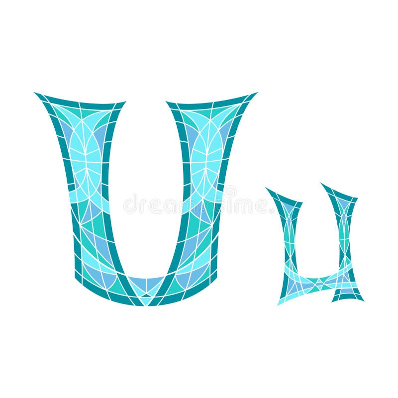 Poli lettera bassa U nel poligono blu del mosaico royalty illustrazione gratis Poli lettera bassa U nel poligono blu del mosaico royalty illustrazione gratis