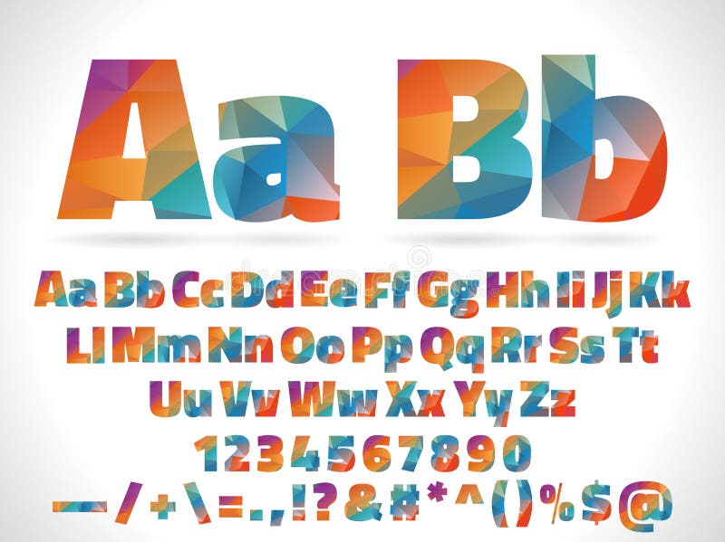 Poli lettere basse di alfabeto di stile isolate su bianco royalty illustrazione gratis
