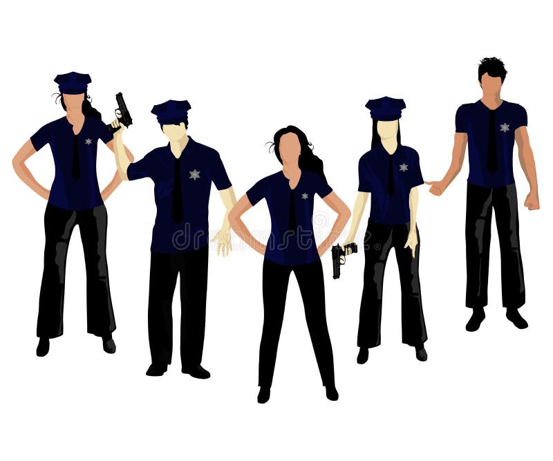 This is a vector illustration of police on white.