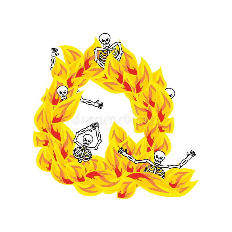 Police atroce de flammes et de pécheurs de la lettre Q lettrage ardent impliquez illustration de vecteur Police atroce de flammes et de pécheurs de la lettre Q lettrage ardent impliquez illustration de vecteur