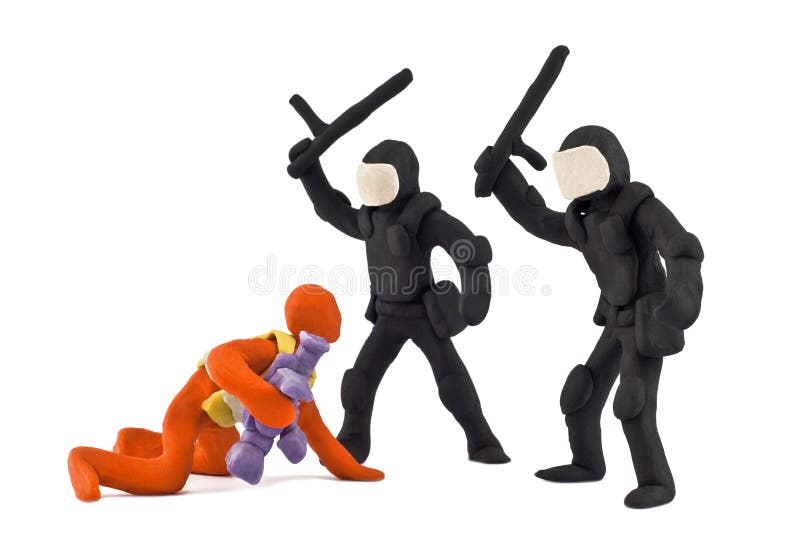 Police beat reporter stuck together from plasticine