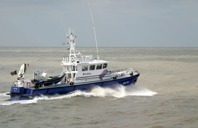 Police boat on the ocean