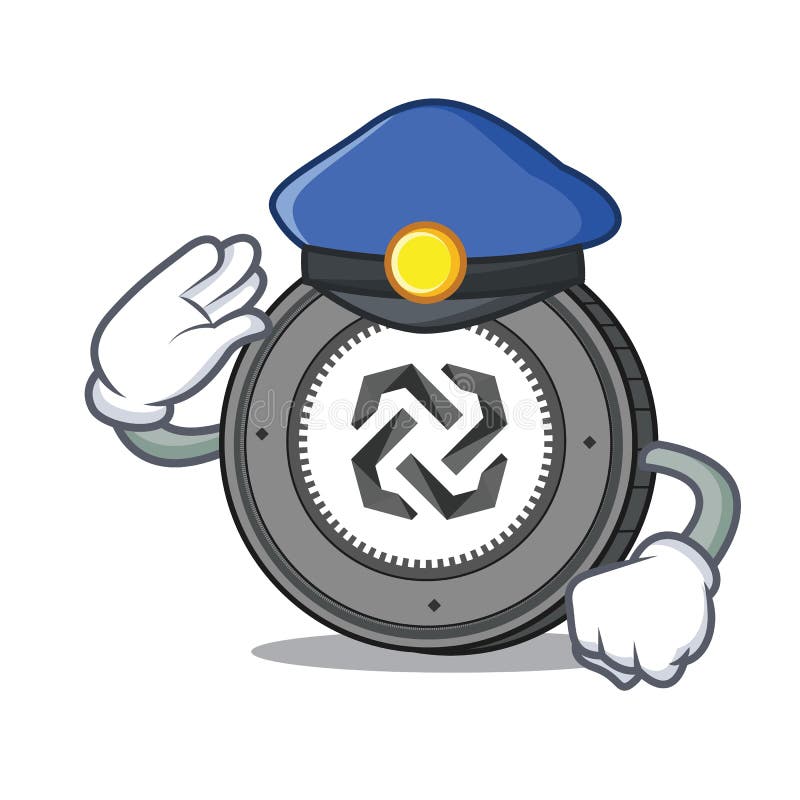 Police Bytom coin character cartoon stock illustration