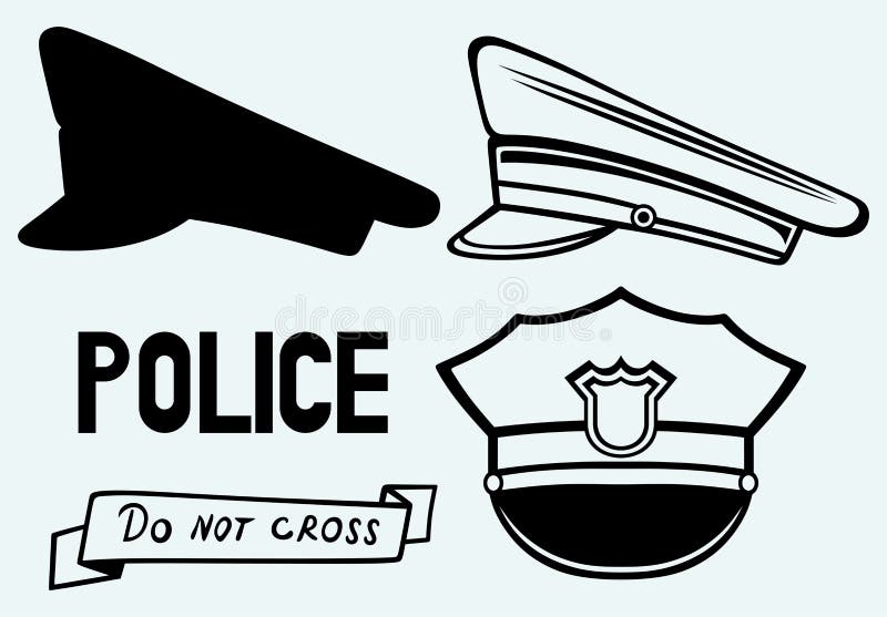 police hat clipart black and white