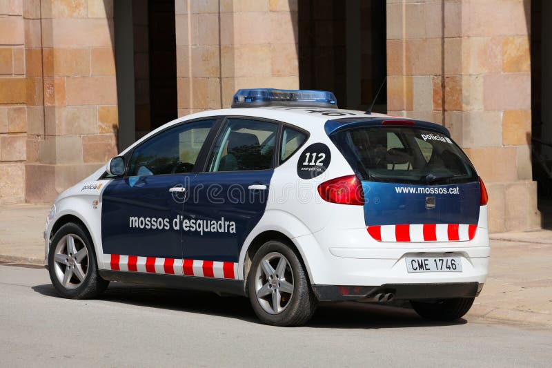 Police Car in Barcelona, Spain Editorial Stock Image Image of