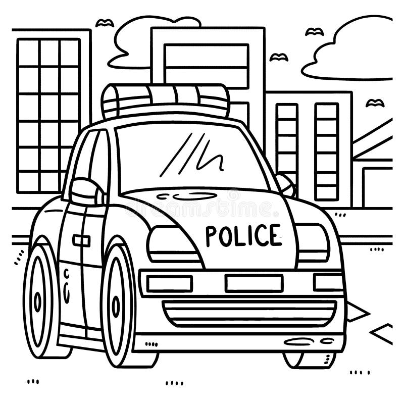 Police Car Kids Coloring Page Stock Illustrations – 180 Police Car Kids ...