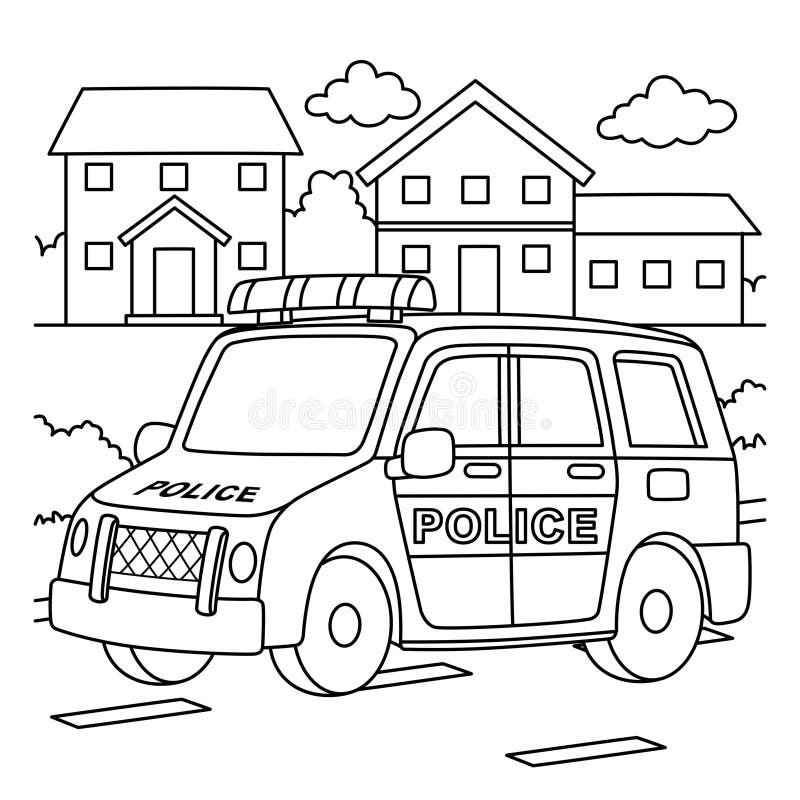 Police Station Colouring Page - Kids Puzzles and Games