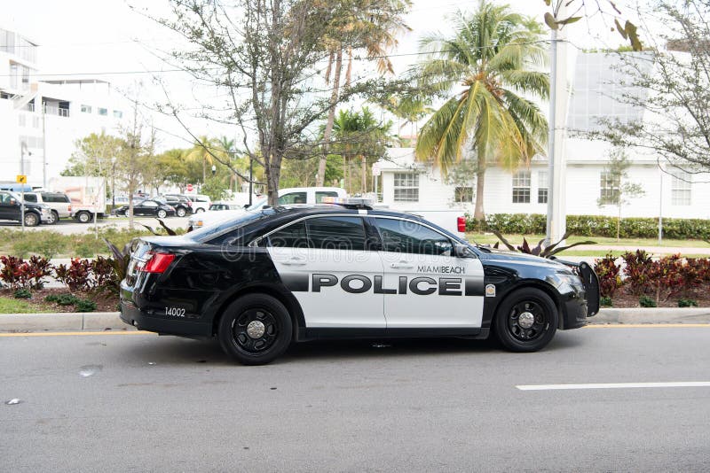 Police car at Miami beach