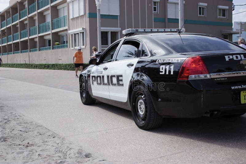 Police car on street