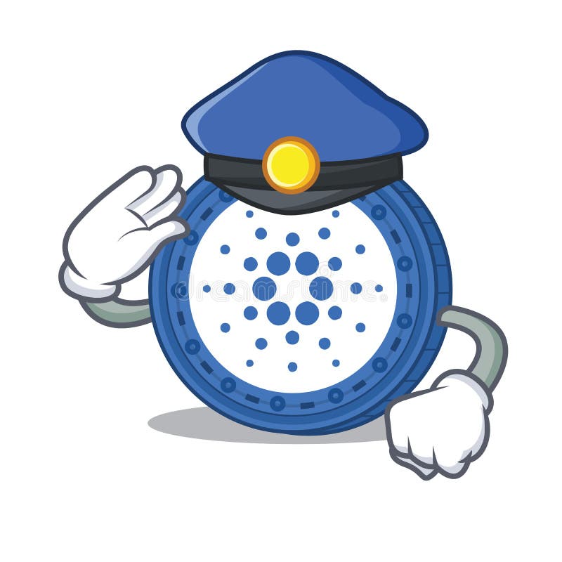Police Cardano coin character cartoon royalty free illustration