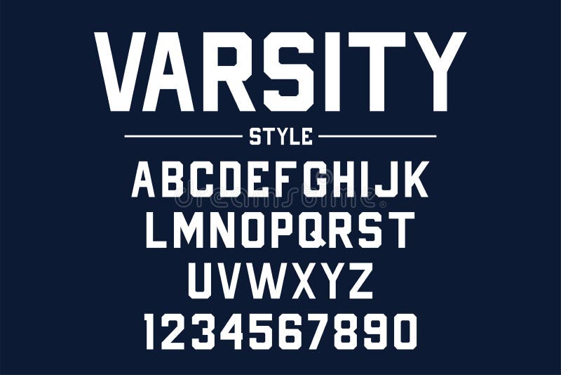 Police classique d'université Police de sport de vintage dans le style américain pour le football, base-ball ou logos et T-shirt illustration stock Police classique d'université Police de sport de vintage dans le style américain pour le football, base-ball ou logos et T-shirt illustration stock