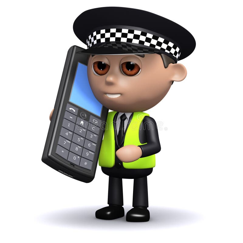 Police 3d Au Téléphone Portable Illustration Stock Illustration du