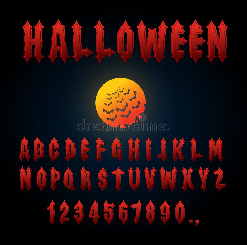 Police De Halloween Alphabet Antique Lettres Gothiques De Sang Cru