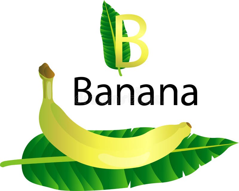 Police de l'illustrateur b avec la banane illustration de vecteur Police de l'illustrateur b avec la banane illustration de vecteur