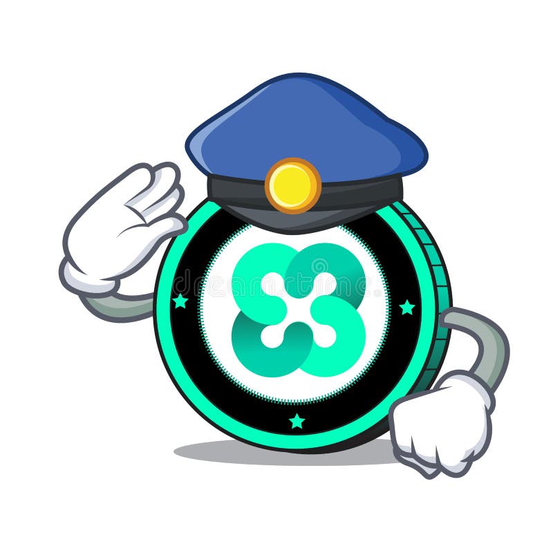 Police Ethos coin character cartoon vector illustration