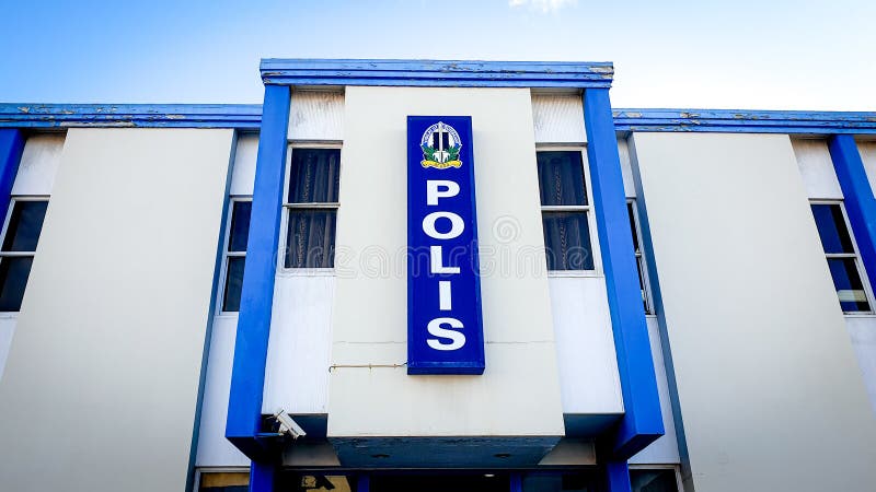 Oranjestad, Aruba - November, 2019: Police headquarter of Aruba Police Force stock photo Oranjestad, Aruba - November, 2019: Police headquarter of Aruba Police Force stock photo