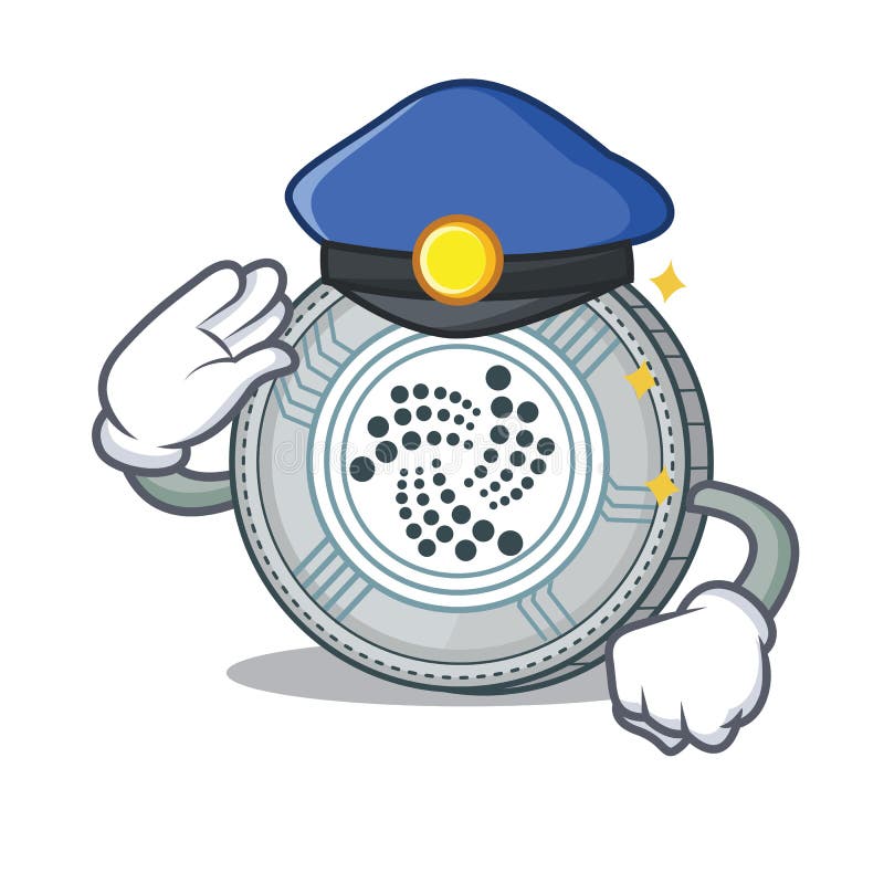 Police IOTA coin character cartoon royalty free illustration