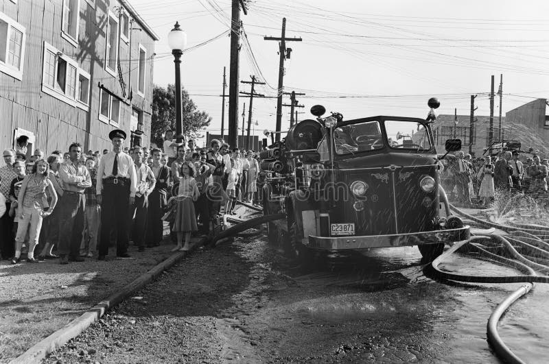 Police Line, Vintage News Photo, BC Canada royalty free stock image Police Line, Vintage News Photo, BC Canada royalty free stock image