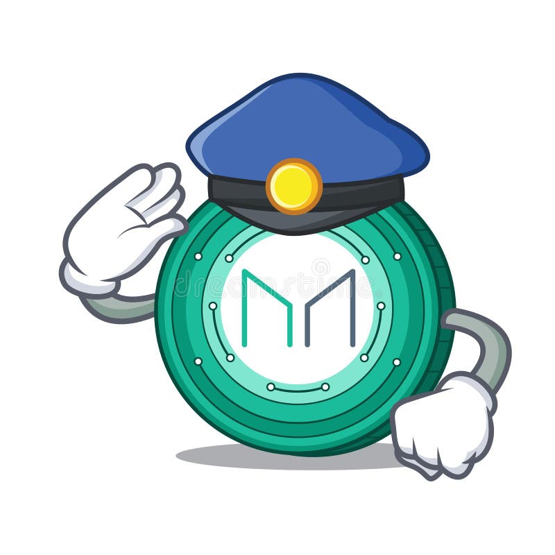 Police Maker coin character cartoon royalty free illustration