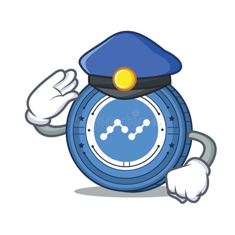 Police Nano coin character cartoon stock illustration