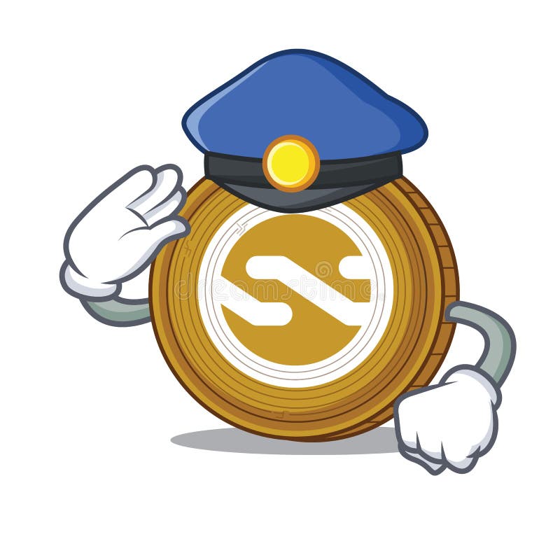 Police Nxt coin character cartoon vector illustration