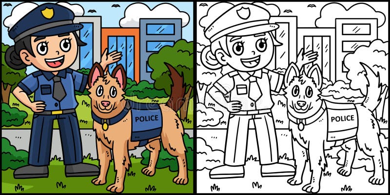Police Station Coloring Page for Kids Stock Vector - Illustration of  background, department: 258782675