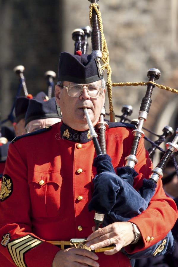 Ceremonial Bagpipe Performance at Nanaimo, BC Editorial Photo Image