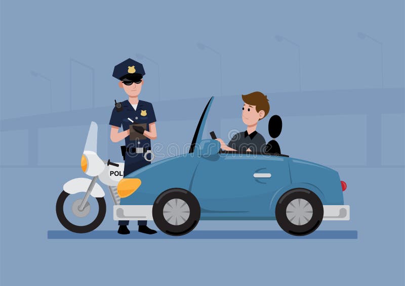 Police Officer Giving Traffic Ticket Stock Illustration Illustration