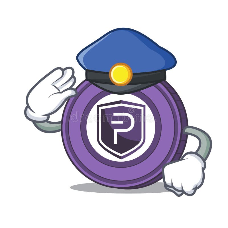 Police Pivx coin character cartoon royalty free illustration