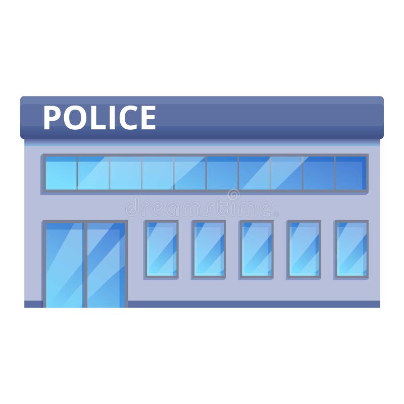 Police Station Building Icon, Cartoon Style Stock Vector - Illustration of  crime, drawing: 176424545