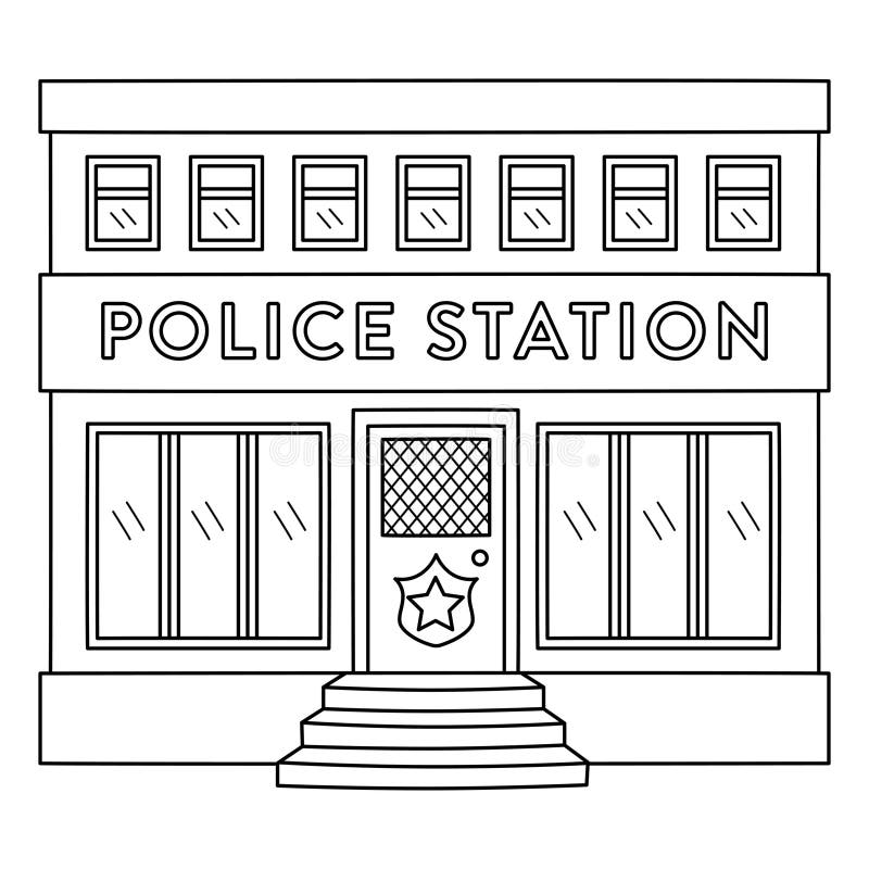 coloring pages of police station