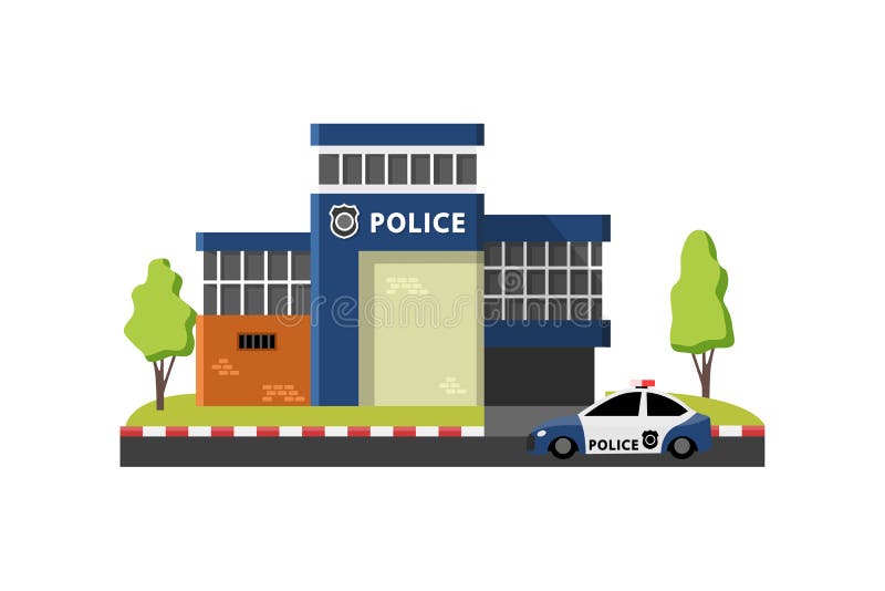 Police Station in Simple Flat Style Isolated on White Background Stock  Vector - Illustration of crime, authority: 192936248