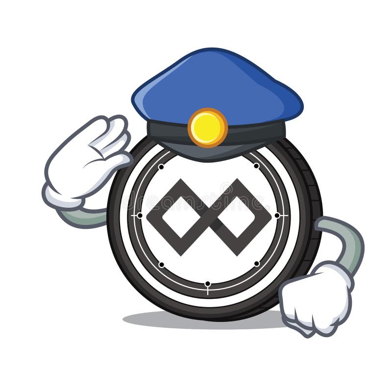 Police Tenx coin character cartoon royalty free illustration